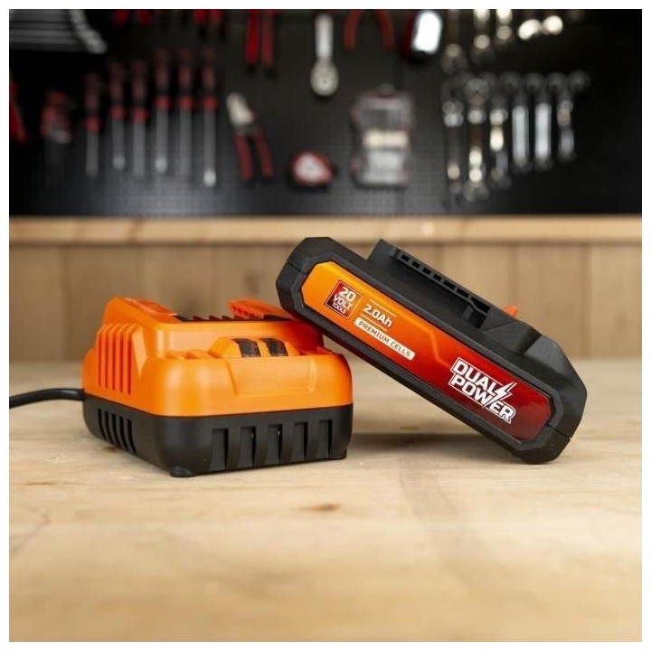 Batterie et Chargeur - Dual Power - POWDP90620 - Batterie 2,0Ah de 20V
