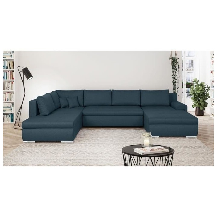 Canapé d'angle panoramique convertible -7 places - INDIAN - Tissu 100