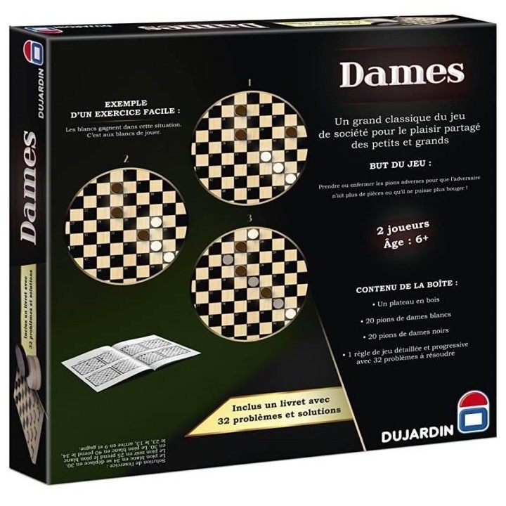 SERIE NOIRE DAMES PLATEAU - Jeu de plateau - DUJARDIN - Jouez aux Dame