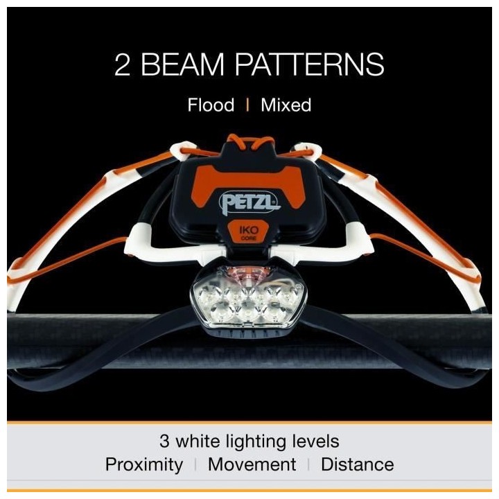 Lampe frontale multi faisceaux - PETZL - IKO CORE - 500 lumens - Bande