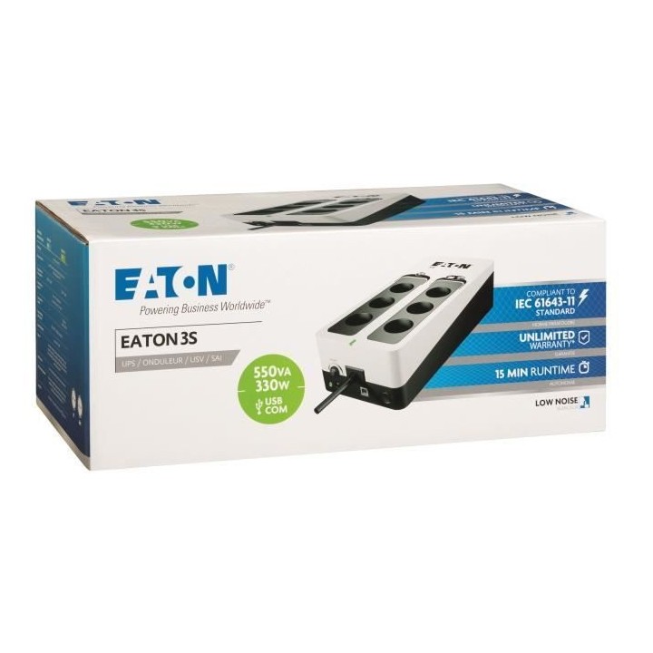 Onduleur Eaton ONDULEUR - Off-line UPS - 3S550F - 550VA (6 prises FR)