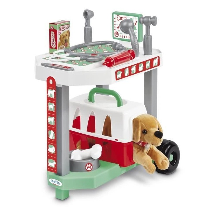 Jouet pour enfant - Clinique vétérinaire - Table d'examen roulante a