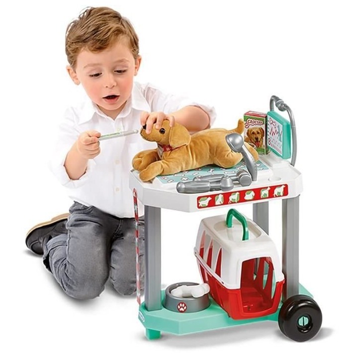 Jouet pour enfant - Clinique vétérinaire - Table d'examen roulante a