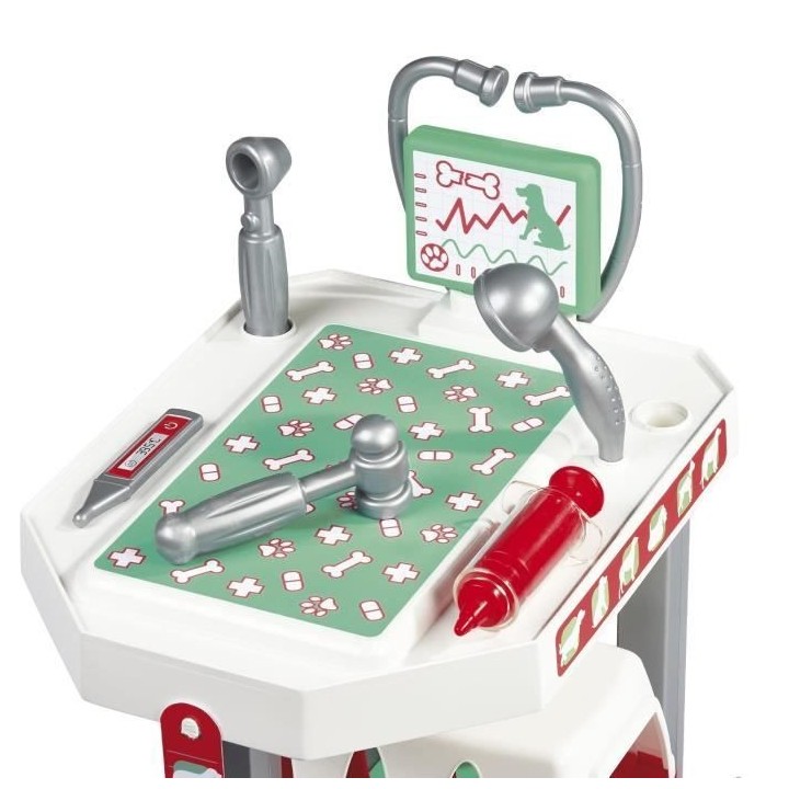 Jouet pour enfant - Clinique vétérinaire - Table d'examen roulante a