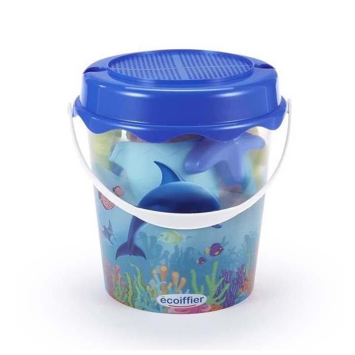 Jeu de plage - ECOIFFIER - 513 - Seau transparent décor dauphin avec