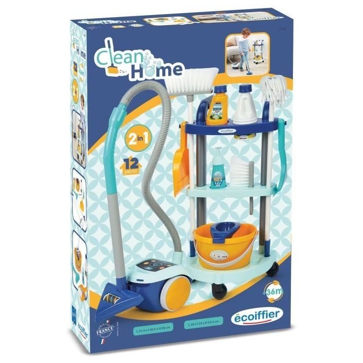 Chariot ménage + aspirateur - ECOIFFIER - 2774 - Faire le ménage dev