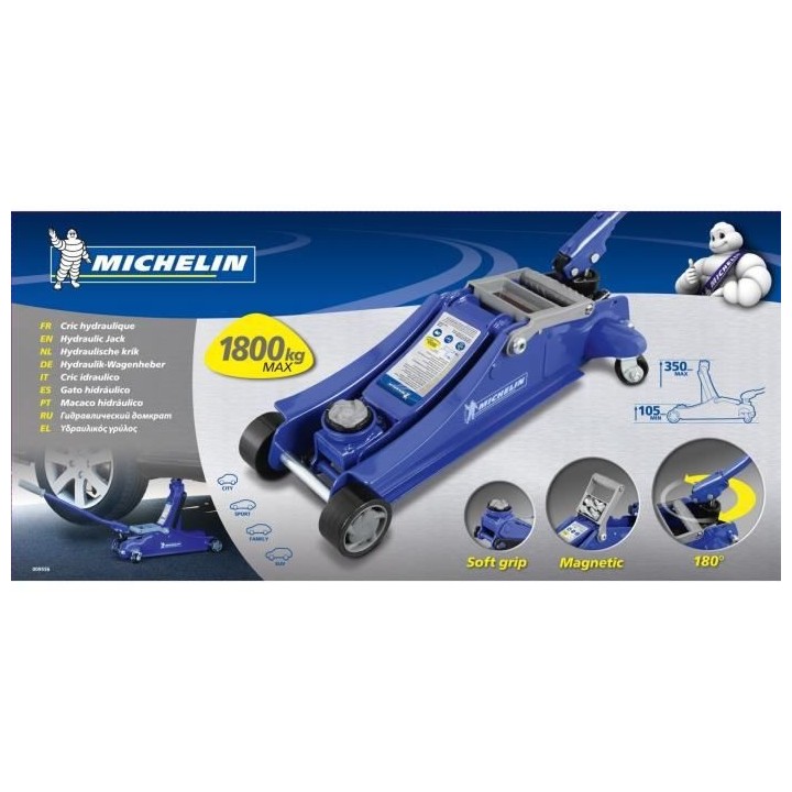 MICHELIN Cric Hydraulique Rouleur Ultra Plat 1800 Kg