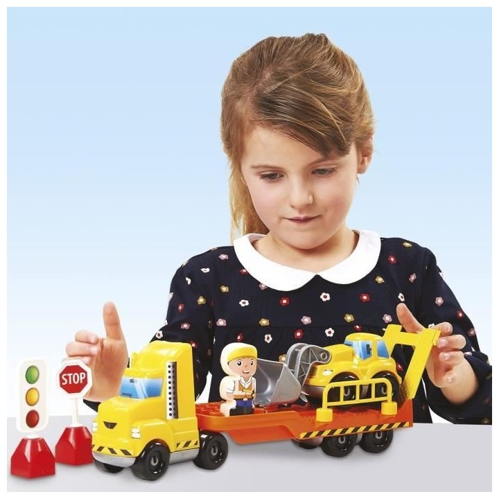 Jouet de chantier - Ecoiffier - Pelleteuse et camion avec accessoires