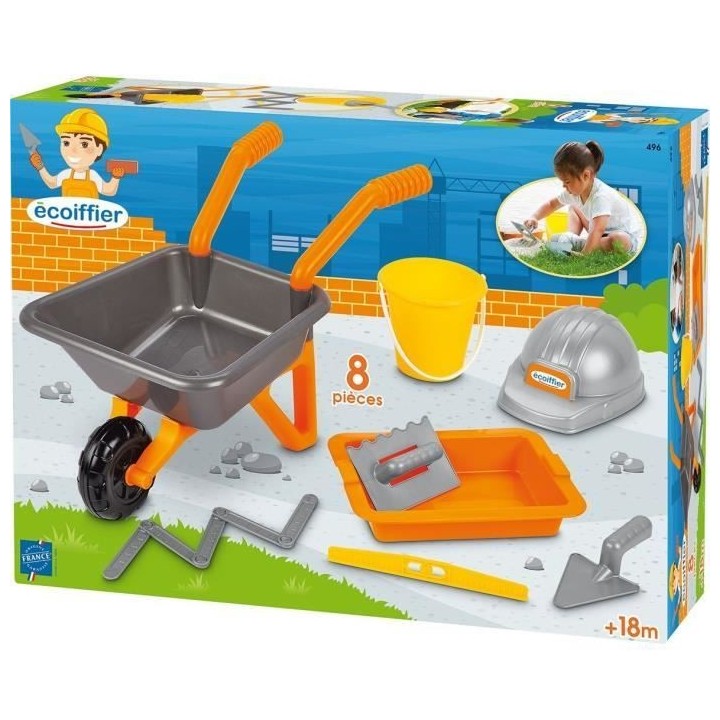 Jouet de construction - Ecoiffier - Pack maçonnerie brouette 50 cm -