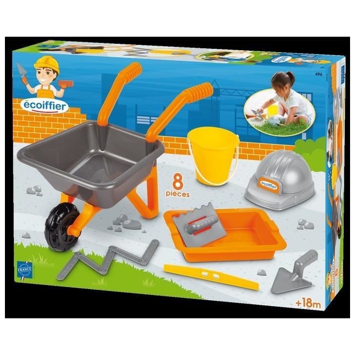 Jouet de construction - Ecoiffier - Pack maçonnerie brouette 50 cm -