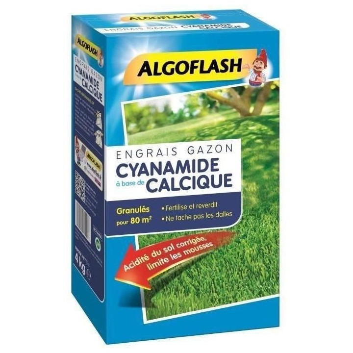ALGOFLASH Engrais Gazon Cyanamide - 4kg