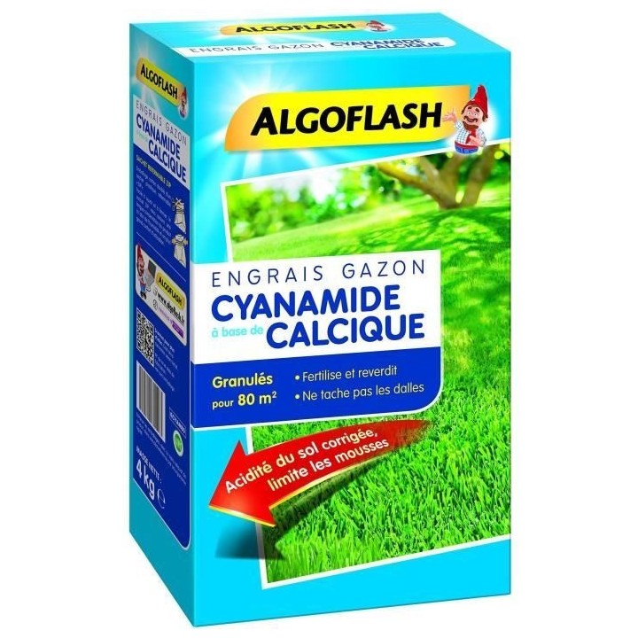 ALGOFLASH Engrais Gazon Cyanamide - 4kg