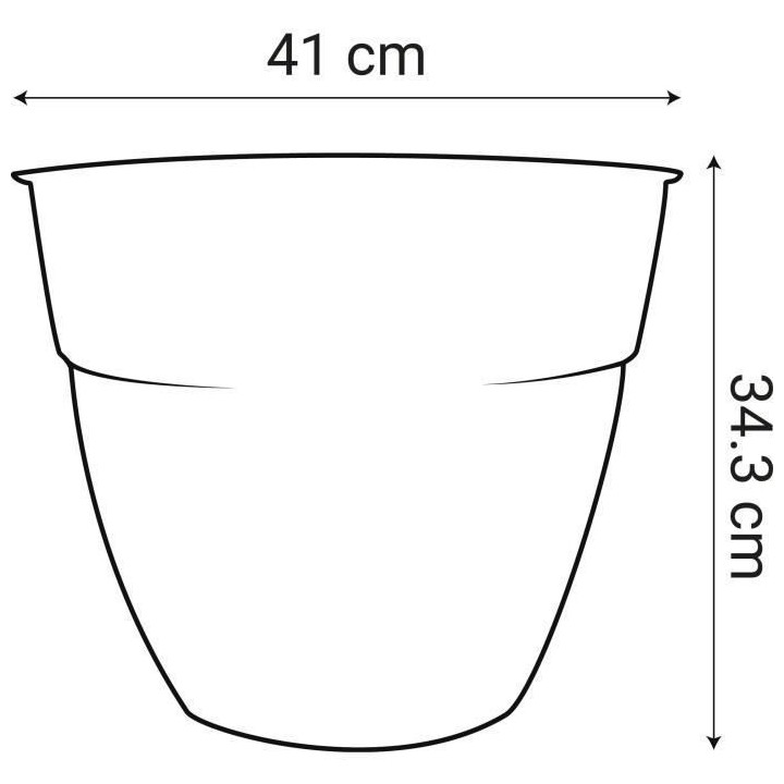 Pot de Fleur EDA Osaka - Gris anthracite - Ø 40 cm - Volume 28,3 L