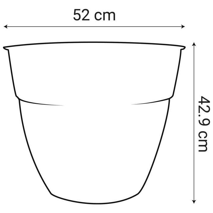 Pot de Fleur OSAKA Ø 50 cm - Volume 56,8 L - Gris anthracite - EDA