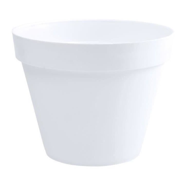 EDA Pot de fleur rond Toscane - Ø 40 x H 32 cm - 23 L - Blanc