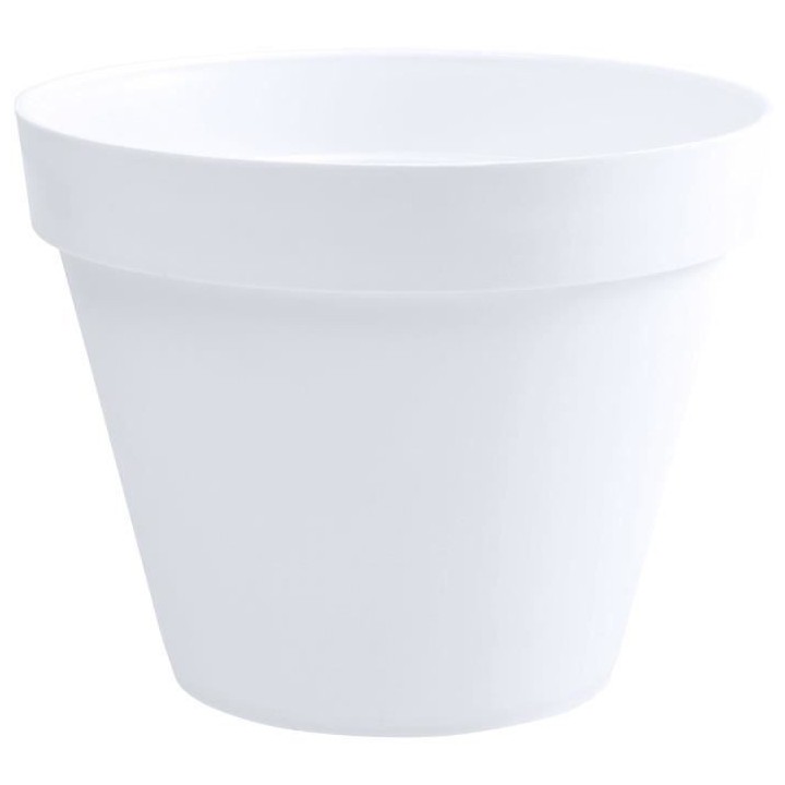 EDA Pot de fleur rond Toscane - Ø 40 x H 32 cm - 23 L - Blanc