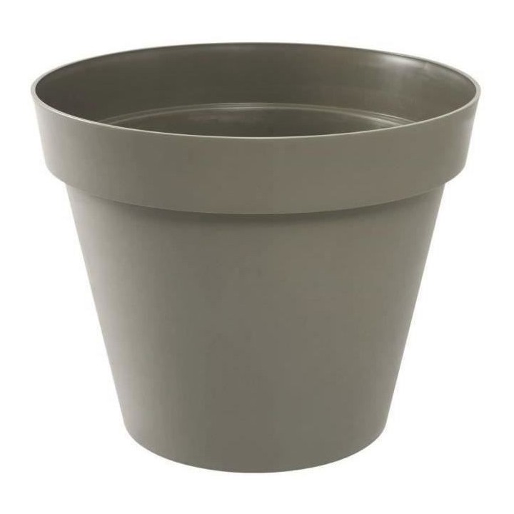 EDA Pot de fleur rond Toscane - Ø 48 x H 40 cm - 43 L - Taupe