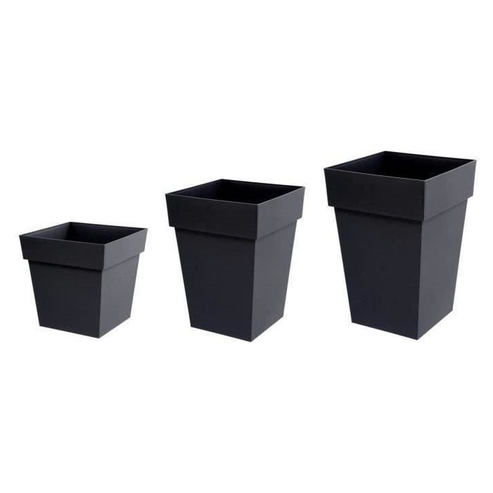 EDA Pot de fleurs XXL Toscane - Carré - 43,3 x 43,3 x H 80 cm - 98 L