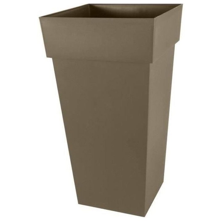 EDA Pot de fleurs XXL Toscane - Carré - 43,3 x 43,3 x H 80 cm - 98 L