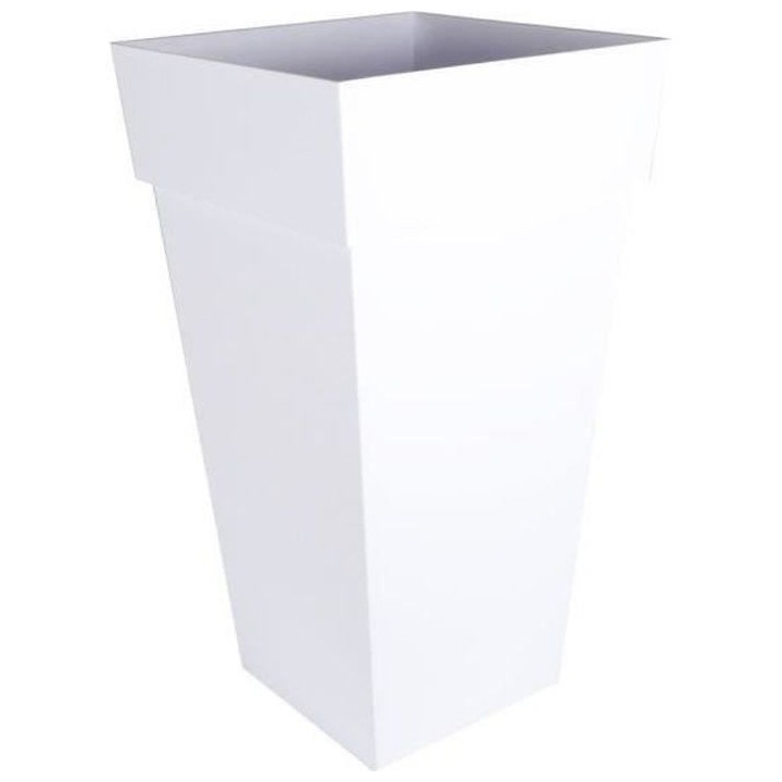 EDA Pot de fleurs XXL Toscane - Carré - 43,3 x 43,3 x H 80 cm - 98 L