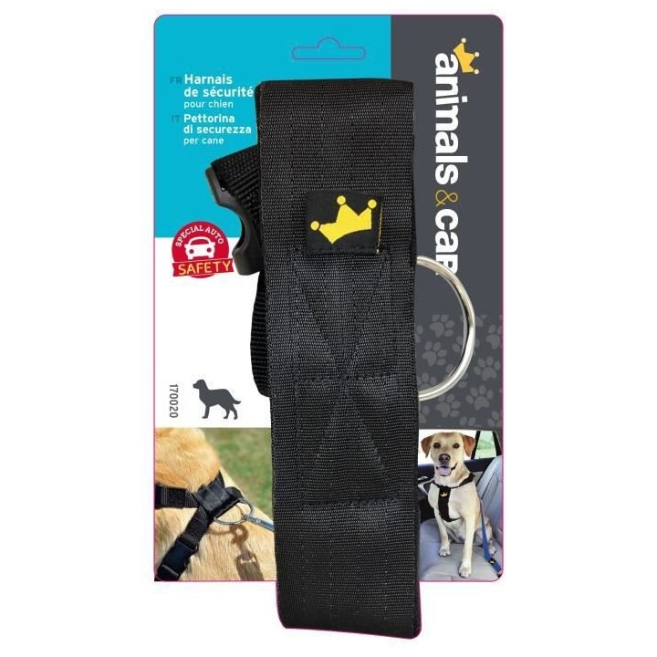 ANIMALS&CAR Harnais de sécurité réglable pour chien