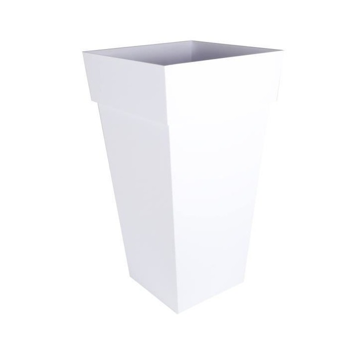 EDA Pot de fleurs XXL Toscane - Carré - 43,3 x 43,3 x H 80 cm - 98 L