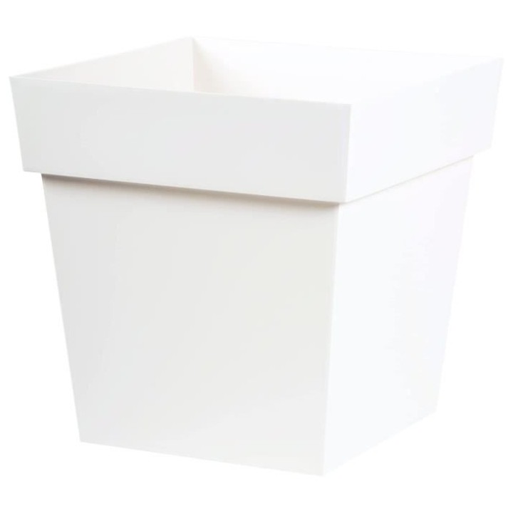 Pot de fleur EDA Plastique Carré TOSCANE Blanc 39 x 39 x H 39 cm 38 L