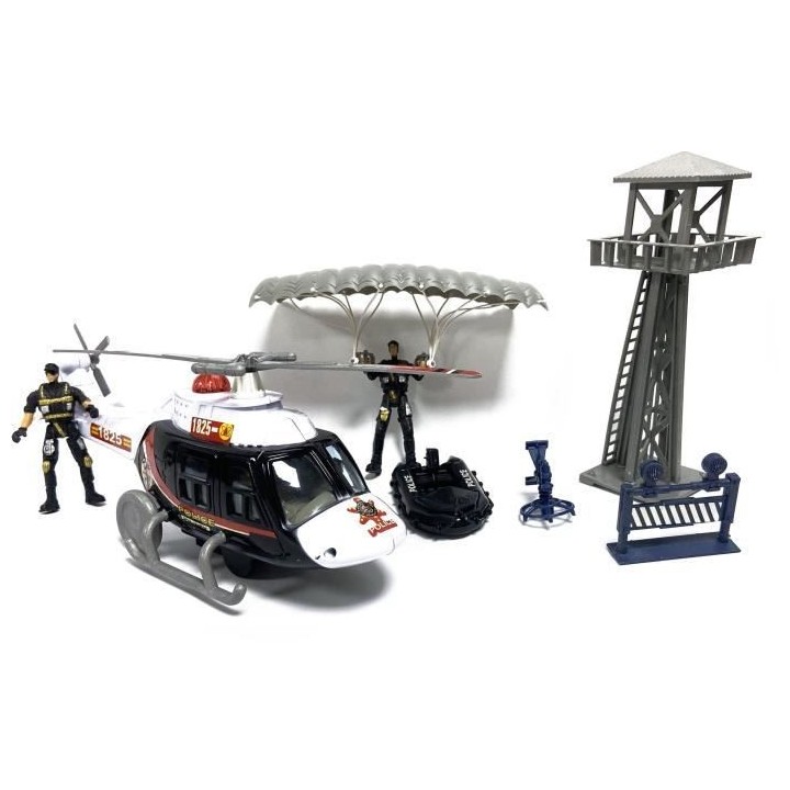 Coffret Police Hélicoptere + Tour de contrôle - Univers miniature