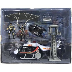 Coffret Police Hélicoptere + Tour de contrôle - Univers miniature