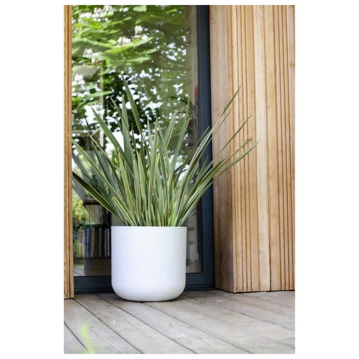 Pot de fleurs - EDA PLASTIQUE - Graphit'Up - Rond - Blanc cérusé - 6