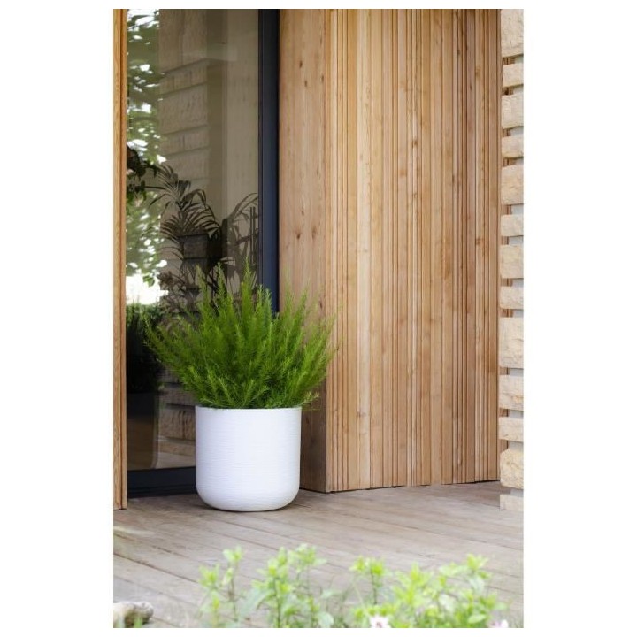 Pot de fleurs - EDA PLASTIQUE - Graphit'Up - Rond - Blanc cérusé - 6