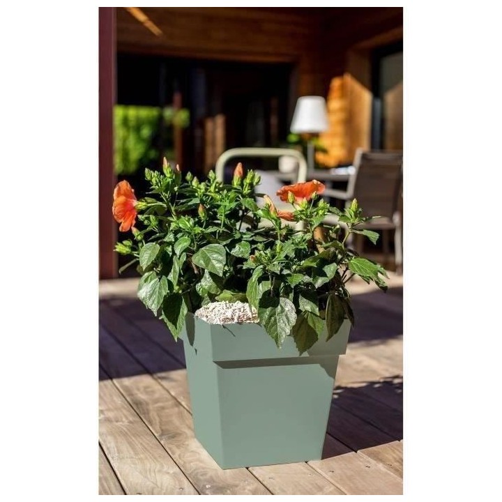 EDA Pot de Fleur Carré TOSCANE 39 cm - 38 L - 39 x 39 x H 39 cm - Ver