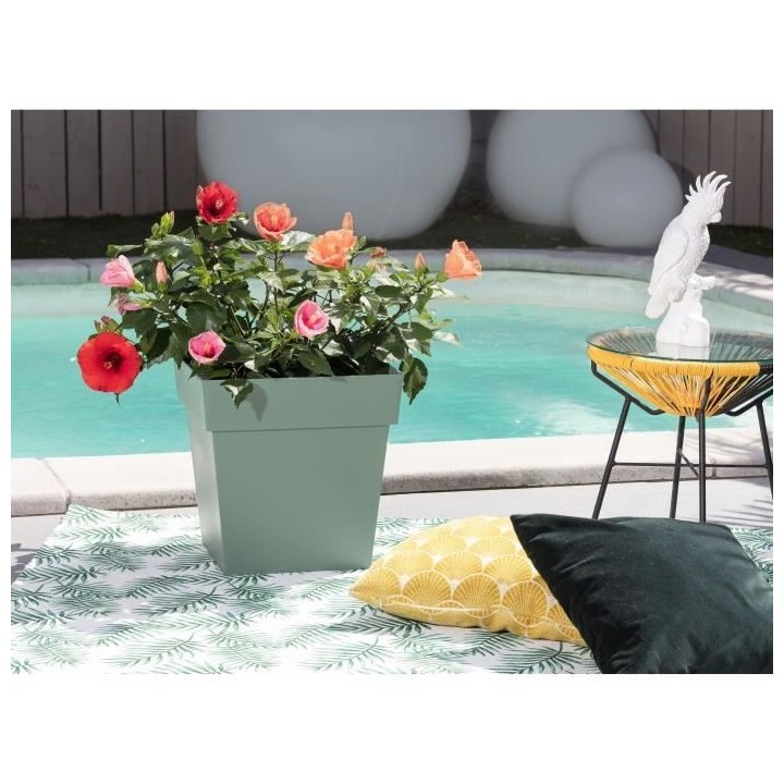 Pot de fleur carré Toscane - EDA PLASTIQUE - 32 x 32 x H 32 cm - 22 L