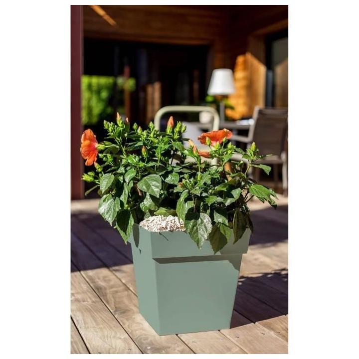 Pot de fleur carré Toscane - EDA PLASTIQUE - 32 x 32 x H 32 cm - 22 L