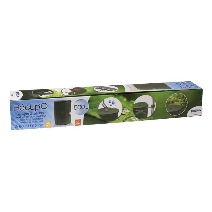 EDA - Récupérateur d'eau Souple et Pliable 500 L - avec Filtre en Fi