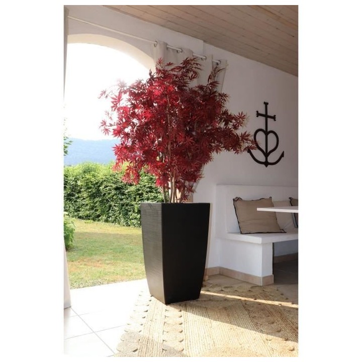 EDA Bac a Fleurs Carré Haut Diva Stone 42 L - avec Bac Amovible - Ext