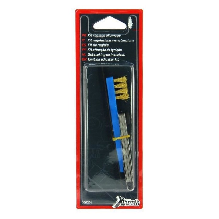 XLTECH Kit bougie : Brosse/lime/10 cales de 0,1 a 0,9 mm