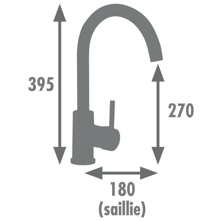 Mitigeur de cusine - EDOUARD ROUSSEAU - ILO MÉMOIRE DE FORME - Chrom