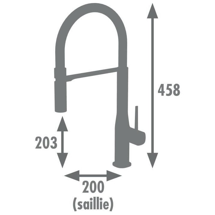 Mitigeur de cuisine - EDOUARD ROUSSEAU - ILO Douchette - Chromé / Noi