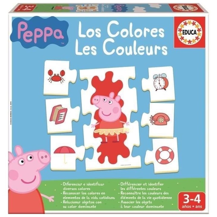 Jeu d'éveil éducatif PEPPA PIG Les Couleurs - EDUCA - Pour Garçon e