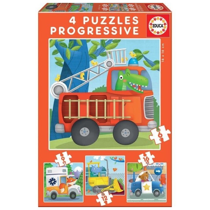 Puzzle Progressif Animaux Sauvages - EDUCA - Moins de 100 pieces - Pou