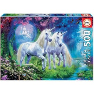 Puzzle Fantastique - EDUCA - 500 pieces - Licornes dans la foret