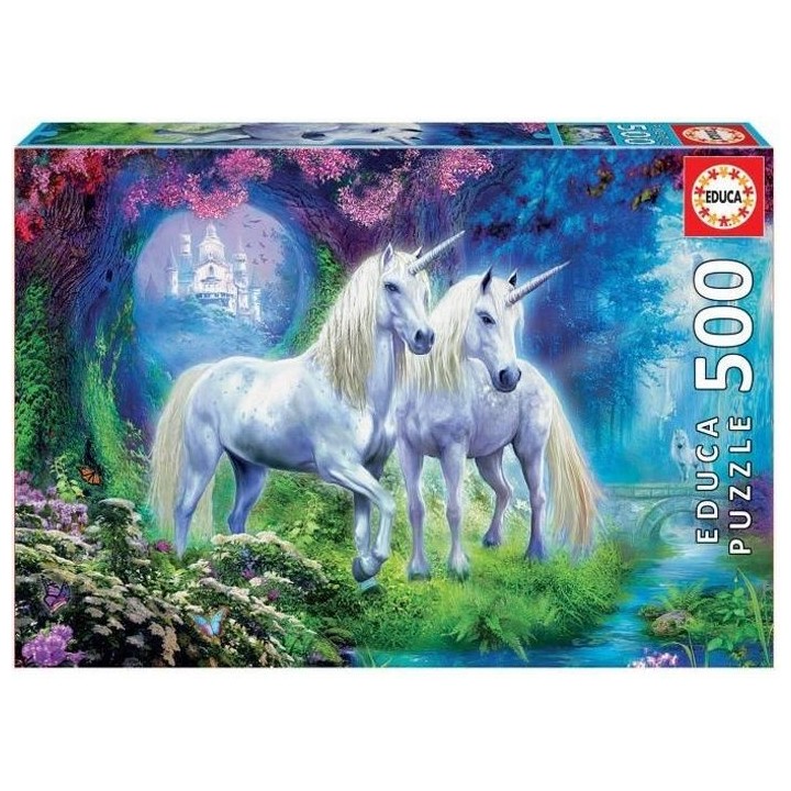Puzzle Fantastique - EDUCA - 500 pieces - Licornes dans la foret