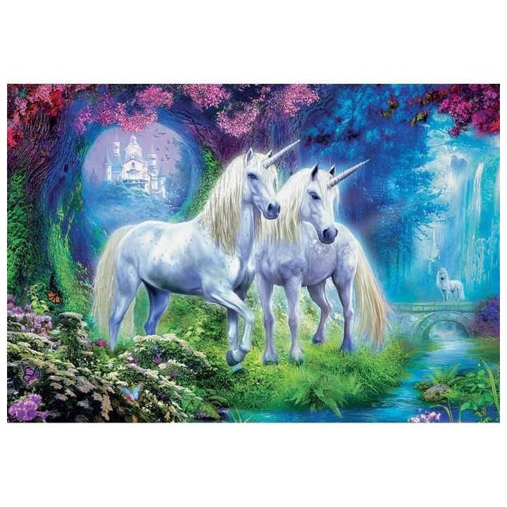 Puzzle Fantastique - EDUCA - 500 pieces - Licornes dans la foret
