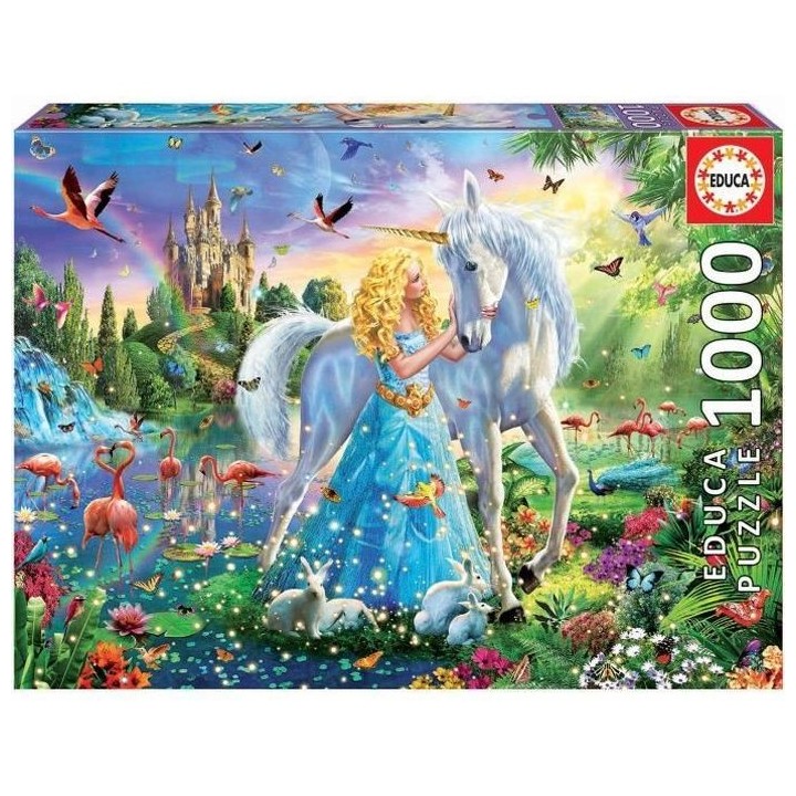 Puzzle Fantastique 1000 pieces - EDUCA - La Princesse Et La Licorne -
