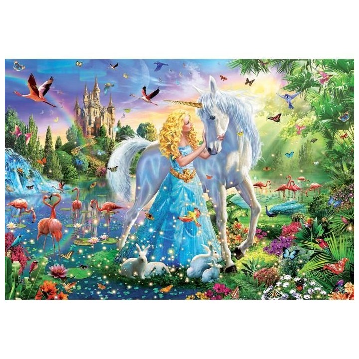 Puzzle Fantastique 1000 pieces - EDUCA - La Princesse Et La Licorne -