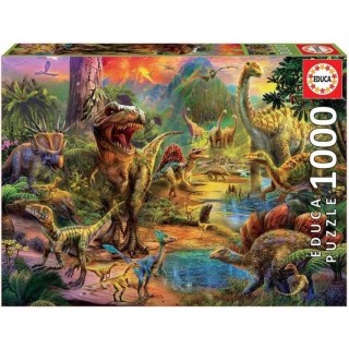 Puzzle 1000 pieces - Terre De Dinosaures - EDUCA - Animaux - Espagne -
