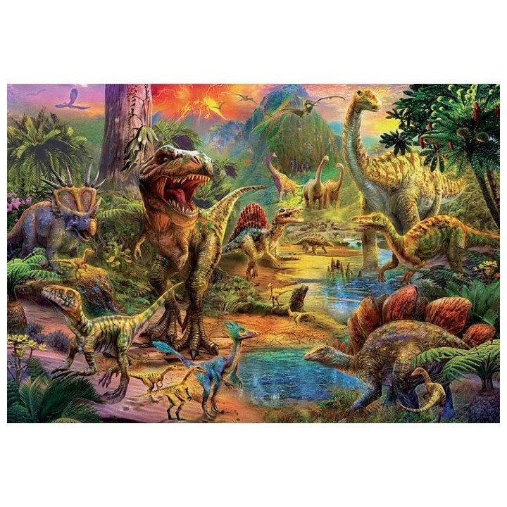 Puzzle 1000 pieces - Terre De Dinosaures - EDUCA - Animaux - Espagne -