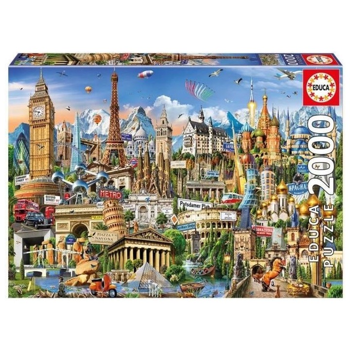 Puzzle Symboles D'Europe - EDUCA - 2000 pieces - Pour Adultes et Enfan