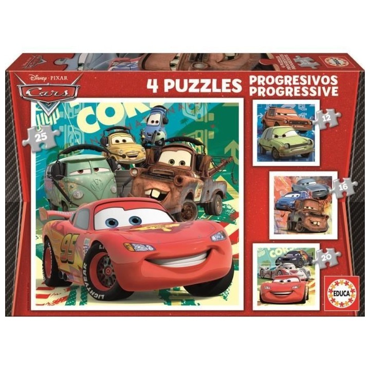 Puzzle progressif CARS - Garçon et Fille - A partir de 3 ans - Dessin
